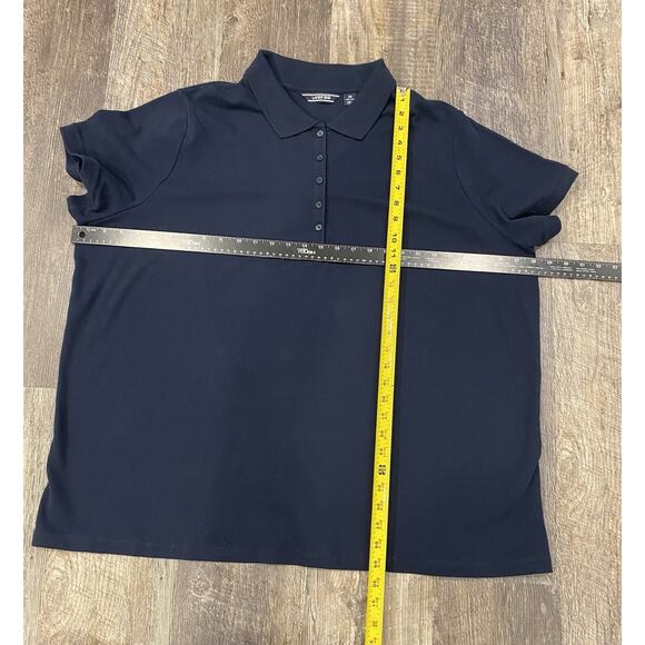 Lands End Shirt Womens Sz 3X Cotton Navy Blue Basic Casual Polo Pullover 24W-26W - Picture 6 of 8